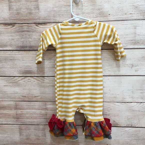 RICRAC AND RUFFLES ROMPER WITH APPLIQUED DEER HEAD - Picture 4 of 7